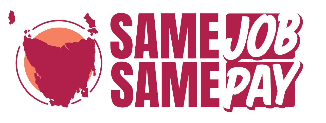 SAME JOB SAME PAY Tasmania logo